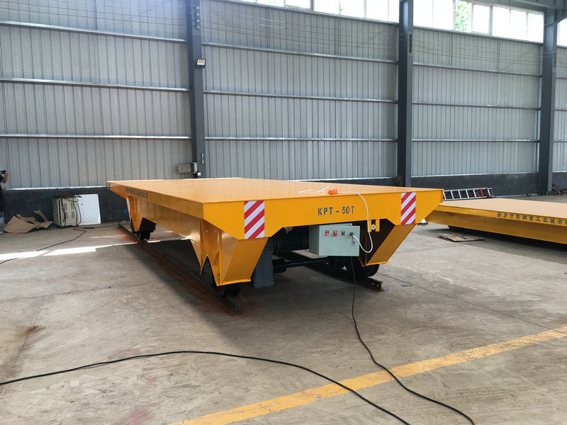 50T Remote Cable Powered Rail Transfer Cart Proizvodni obrat Uporaba